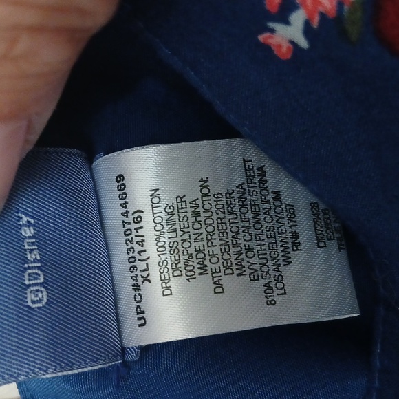 Disney girls blue asymmetrical hem Belle Beauty And The Beast Dress xl 14/16 - Picture 7 of 7